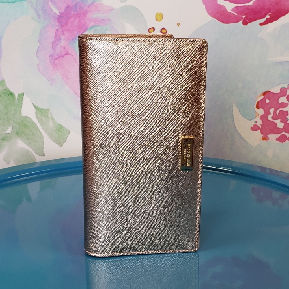 Kate Spade rose gold snap wallet